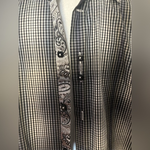 NWOT BLU by poferilo Mens Dress Shirt w/ Cool Buttons/Lots of Style!! - Picture 3 of 12